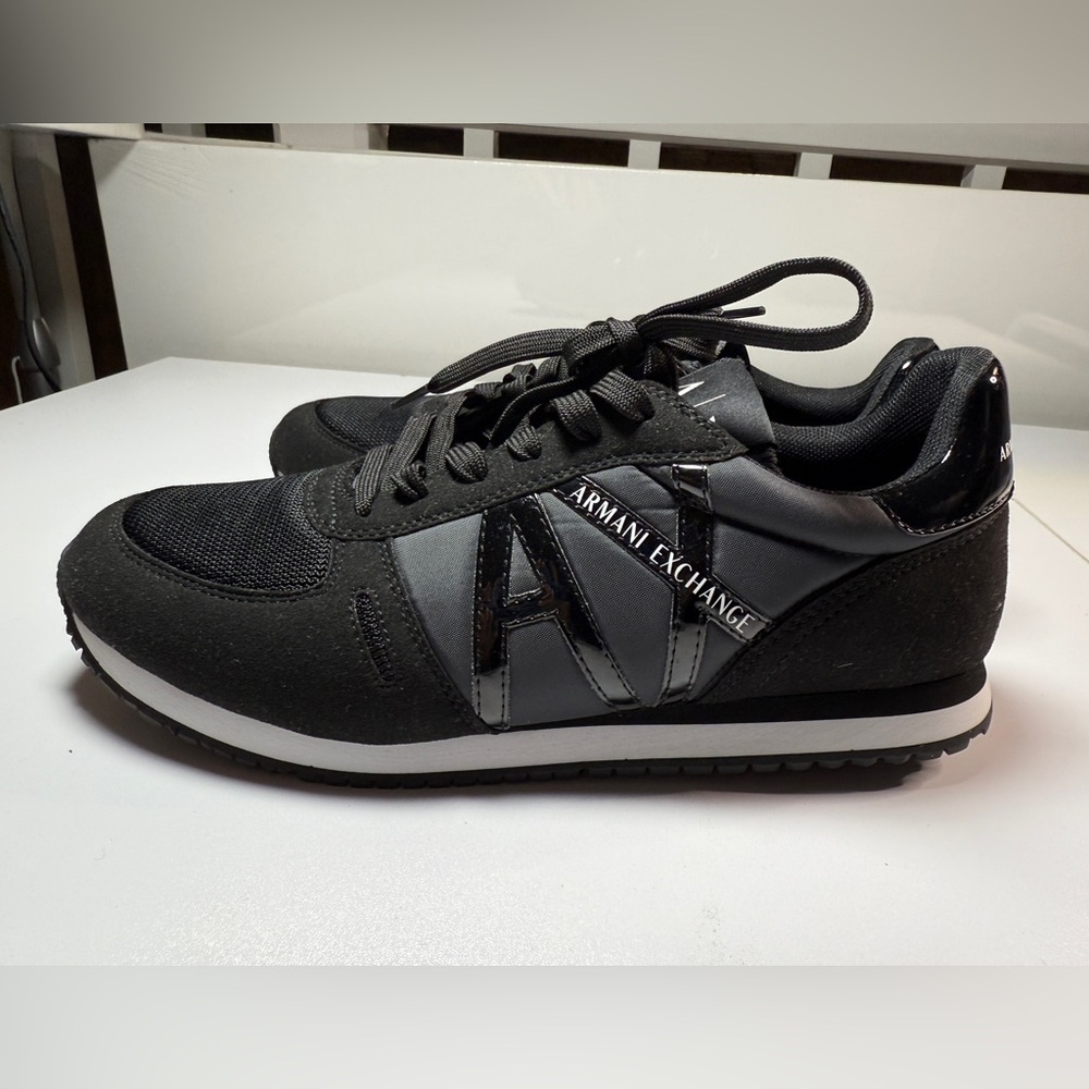 Women’s Armani Exchange Black Sneakers size 10 (Run small)